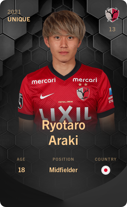 Sorare - Sorare Official - Ryotaro Araki 2021-22 • Unique - NFT # 53424894741533527080917416677650963047729091843744638310035093459270142316246