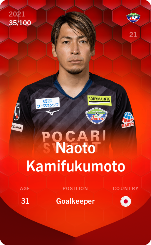 Sorare - Sorare Official - Naoto Kamifukumoto 2021-22 • Rare 35/100 - NFT # 57549888248590834607641094228526382552584268894091872496734167085143607449920