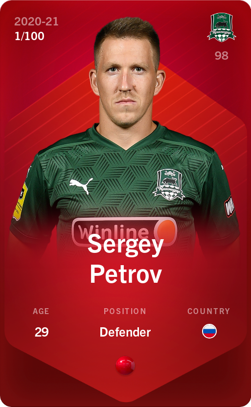 Sorare - Sorare Official - Sergey Petrov 2020-21 • Rare 1/100 - NFT # 86846197496407231140313217782213672618270691966443975991114209080565354491198