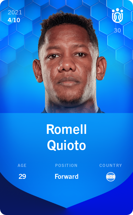 Sorare - Sorare Official - Romell Quioto 2021-22 • Super Rare 4/10 - NFT # 73769994863030059031500862928418435968204116367763977983298021480463177572412