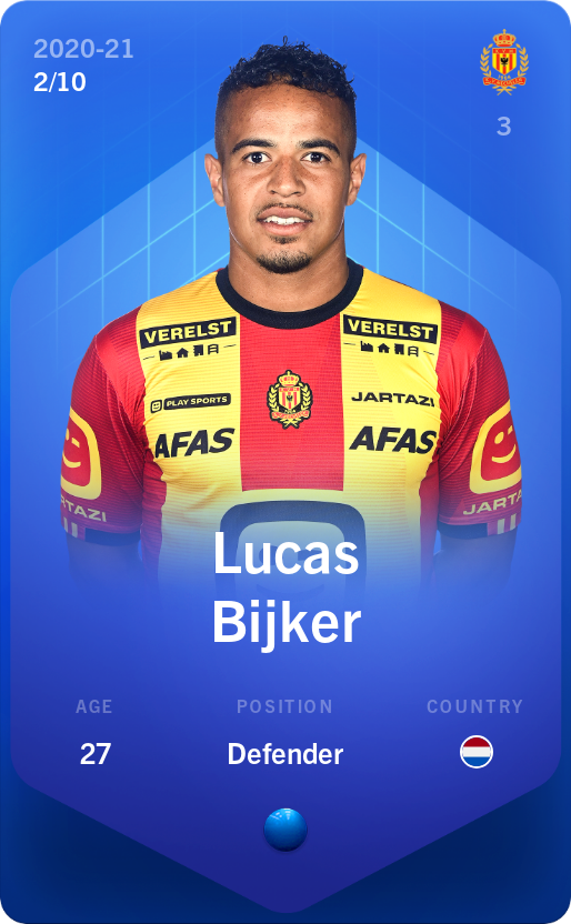 Sorare - Sorare Official - Lucas Bijker 2020-21 • Super Rare 2/10 - NFT # 17459568508524805238687858132427002933837560565460814699397291569628152114119