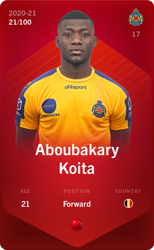 Sorare - Sorare Official - Aboubakary Koita 2020-21 • Rare 21/100 - NFT # 36583366994406892406931274152262192354751160777905345028409220987776866983060
