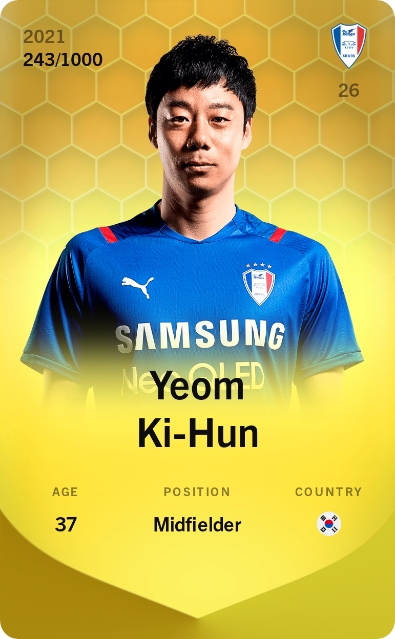 Sorare - Sorare Official - Yeom Ki-Hun 2021-22 • Limited 243/1000 - NFT # 103606745320659686405500184487538158587036667354647293275220615119589595744693