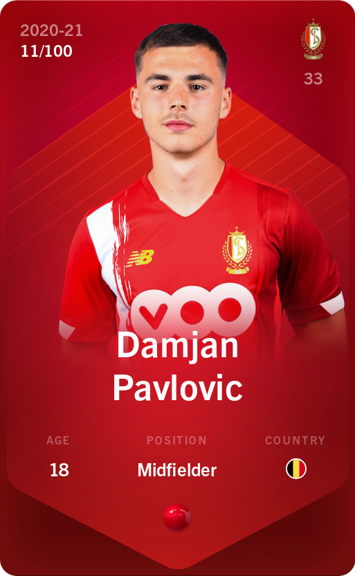 Sorare - Sorare Official - Damjan Pavlovic 2020-21 • Rare 11/100 - NFT # 22770895478911049276445315199260161101832128682512918710210387286629181909163