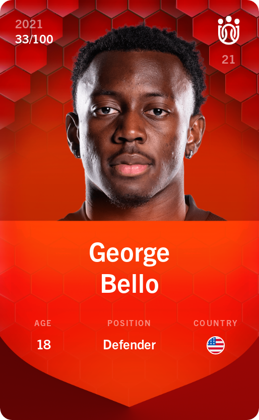 Sorare - Sorare Official - George Bello 2021-22 • Rare 33/100 - NFT # 64521754078254027825364191852280383979520955729910004824312610673722683019164