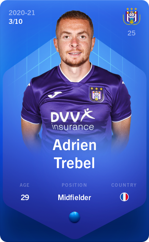 Sorare - Sorare Official - Adrien Trebel 2020-21 • Super Rare 3/10 - NFT # 94919932953098461555722482620196073617055879574066914600309617900084811522922