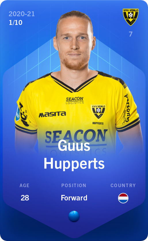 Sorare - Sorare Official - Guus Hupperts 2020-21 • Super Rare 1/10 - NFT # 103885104531412468916704134662668417959350865794859224061644630290322681236316
