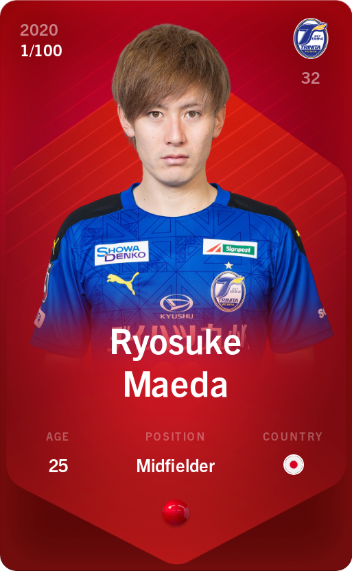 Sorare - Sorare Official - Ryosuke Maeda 2020-21 • Rare 1/100 - NFT # 9042700171422275130535992189423004741217071192539037829266313894697392105613