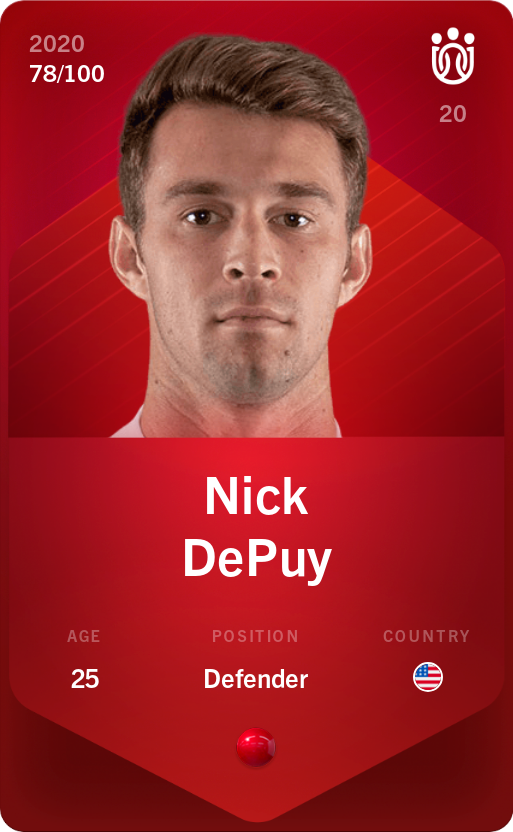 Sorare - Sorare Official - Nick DePuy 2020-21 • Rare 78/100 - NFT # 38679525278525276882724444210953902391430913212453083706833839400150634264186