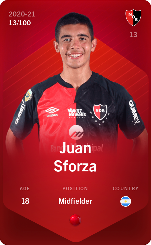 Sorare - Sorare Official - Juan Sforza 2020-21 • Rare 13/100 - NFT # 10108006313378941399327008955973153044438213854070905710608851217801134717704