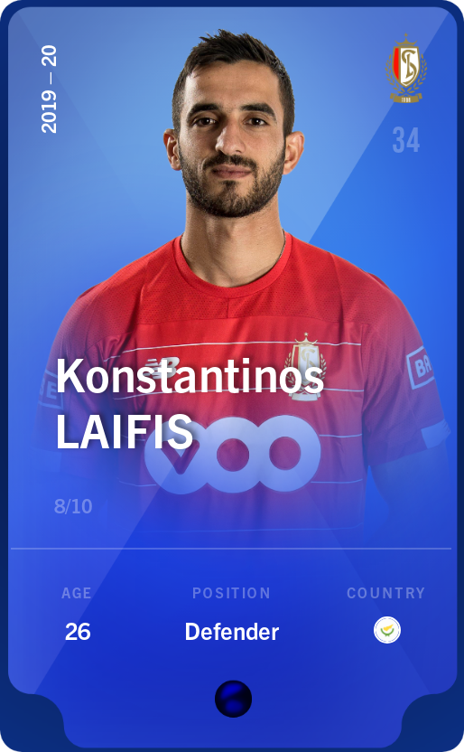 Sorare - Sorare Official - Konstantinos Laifis 2019-20 • Super Rare 8/10 - NFT # 114201430872070264185115623098240641048327786234828722482689392159582081420944
