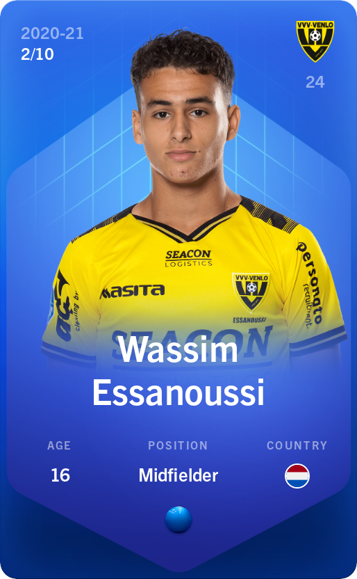 Sorare - Sorare Official - Wassim Essanoussi 2020-21 • Super Rare 2/10 - NFT # 76524458531597331415166203404751701421964624663702413612290181479238577279582