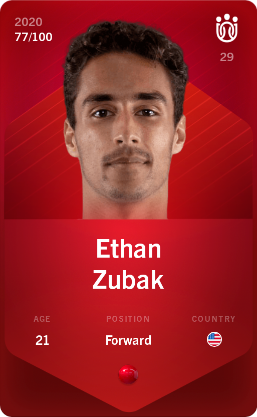 Sorare - Sorare Official - Ethan Zubak 2020-21 • Rare 77/100 - NFT # 4142056505896071877307720064218149409573898776695841455815444375496393271132