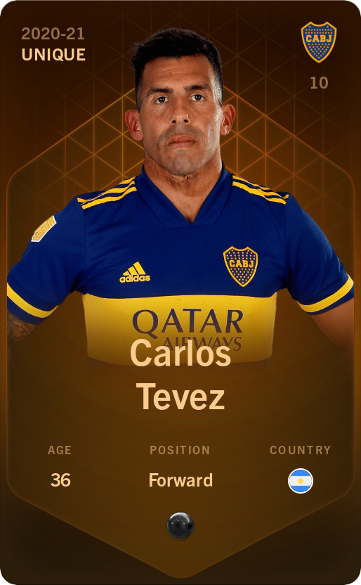 Sorare - Sorare Official - Carlos Tevez 2020-21 • Unique - NFT # 90918761872995990563890929267398896831555068018413135160684722508966257018630