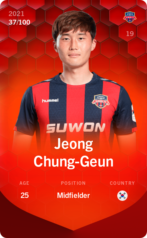 Sorare - Sorare Official - Jeong Chung-Geun 2021-22 • Rare 37/100 - NFT # 85832009325738061823366214553458820917172548990152597666501714496958919918758