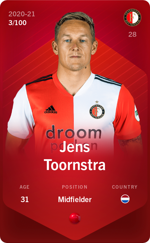 Sorare - Sorare Official - Jens Toornstra 2020-21 • Rare 3/100 - NFT # 27505668494149521970974836238272597545214249677879423608643321928378050505119