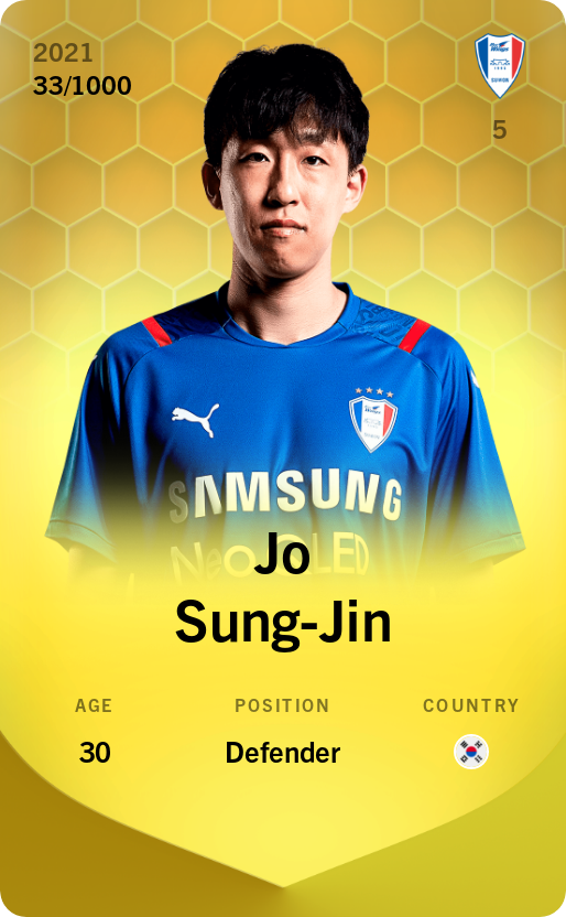 Sorare - Sorare Official - Jo Sung-Jin 2021-22 • Limited 33/1000 - NFT # 39353884775490965842315872832289655629163828902638195379355984309028288130523