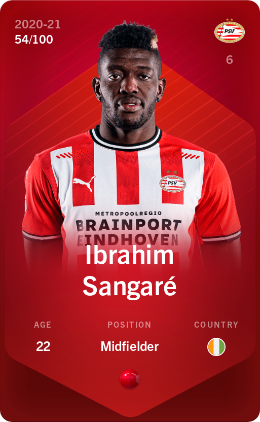Sorare - Sorare Official - Ibrahim Sangaré 2020-21 • Rare 54/100 - NFT # 45471514297113966789233364432638607919385836474570620273178521068228233230989