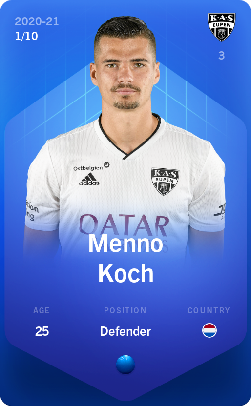 Sorare - Sorare Official - Menno Koch 2020-21 • Super Rare 1/10 - NFT # 40935046889942008535871565282509403620840630405855643878127754536674023272663