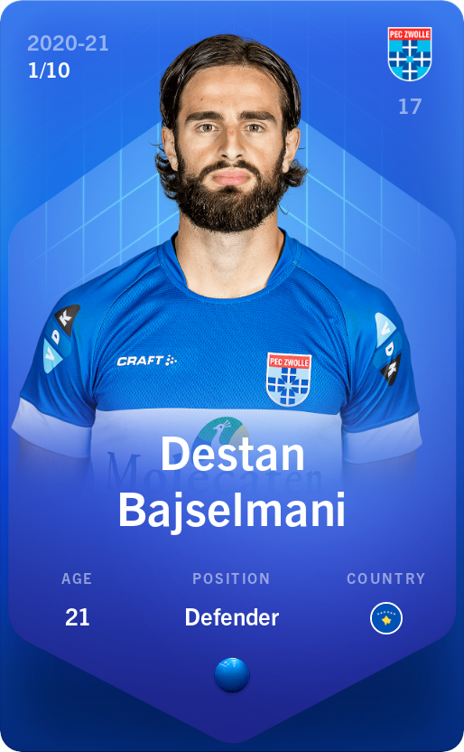 Sorare - Sorare Official - Destan Bajselmani 2020-21 • Super Rare 1/10 - NFT # 112311277208855902725314367659801170791052025945126430705452247314760933804320