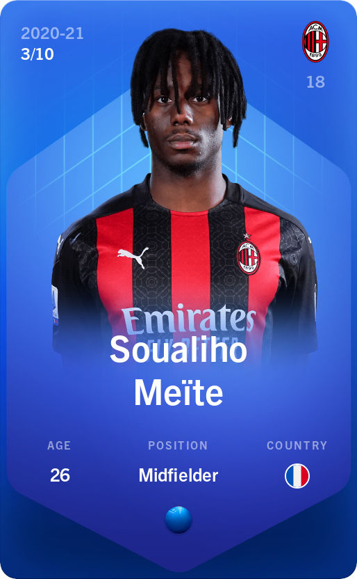 Sorare - Sorare Official - Soualiho Meïté 2020-21 • Super Rare 3/10 - NFT # 2802679249302275844161436846707095521710208847797612436559594534328566052304