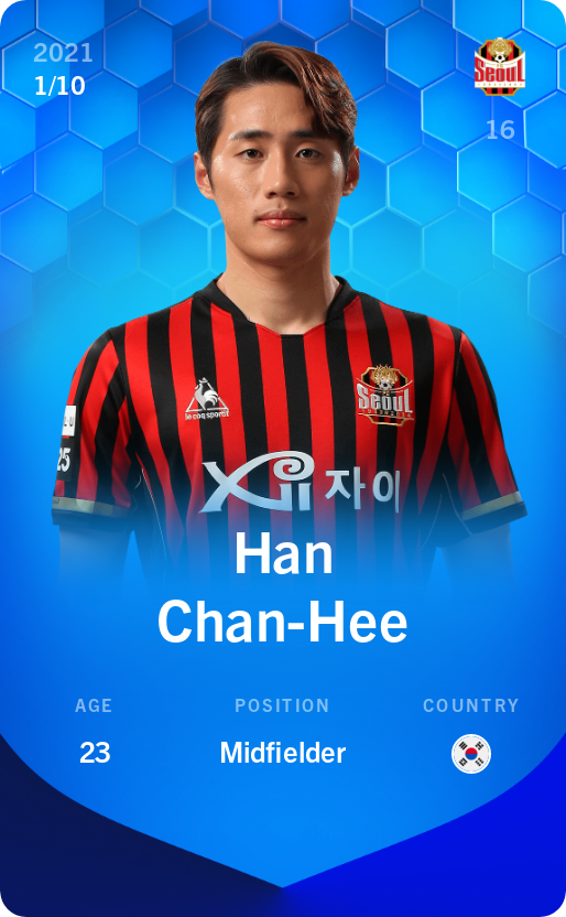 Sorare - Sorare Official - Han Chan-Hee 2021-22 • Super Rare 1/10 - NFT # 107088805736136771431078432256132424168863124303544951947321358259501910158683
