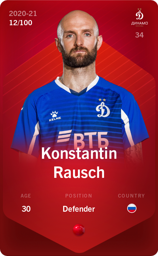 Sorare - Sorare Official - Konstantin Rausch 2020-21 • Rare 12/100 - NFT # 27325827747823771515268473902791965714771313170779236838710084822677483725735