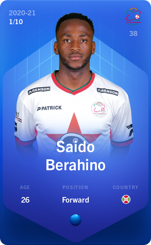 Sorare - Sorare Official - Saido Berahino 2020-21 • Super Rare 1/10 - NFT # 113076709788043177440532571399248405106303617332490079145170815371087325517008