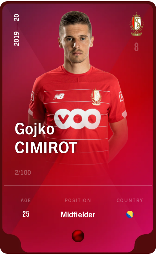 Sorare - Sorare Official - Gojko Cimirot 2019-20 • Rare 2/100 - NFT # 51011568396494015548731703039355697747698055496538844790711203594588842372638