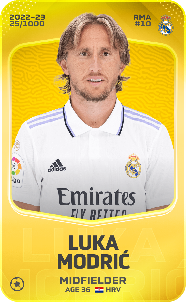 Sorare - Sorare Official - Luka Modrić 2022-23 • Limited 25/1000 - NFT # 60198819932424790004351678236184749878592125482285636980062345853167677682566