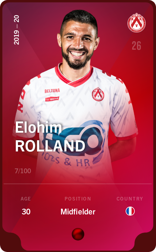 Sorare - Sorare Official - Elohim Rolland 2019-20 • Rare 7/100 - NFT # 104580555412517634627010545332373550488487205730460874299451836987517079991913