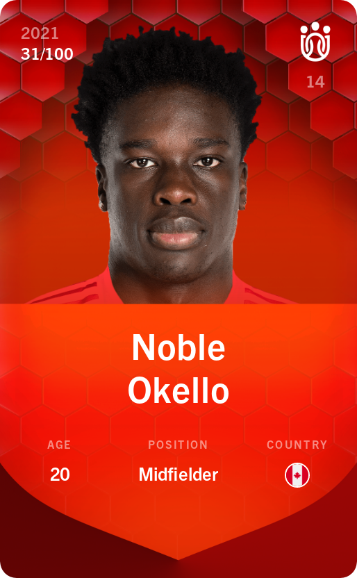 Sorare - Sorare Official - Noble Okello 2021-22 • Rare 31/100 - NFT # 40932223766194697851908535538865676382272086807423218260847555446907758520824