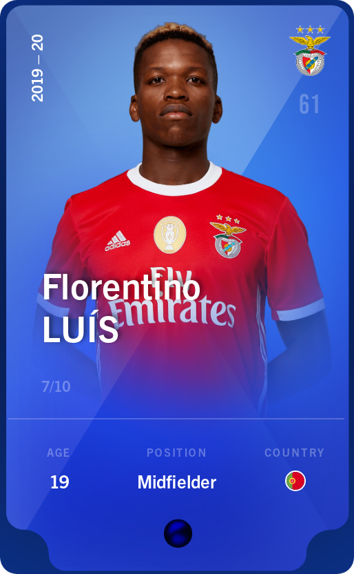 Sorare - Sorare Official - Florentino Luís 2019-20 • Super Rare 7/10 - NFT # 83860529264121968776553733823014209604783018570632794504069269774797767036760