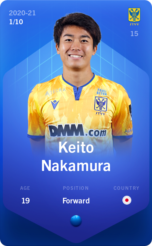 Sorare - Sorare Official - Keito Nakamura 2020-21 • Super Rare 1/10 - NFT # 97233161027663896139194497013680349600265286564912364830572602043647155405132