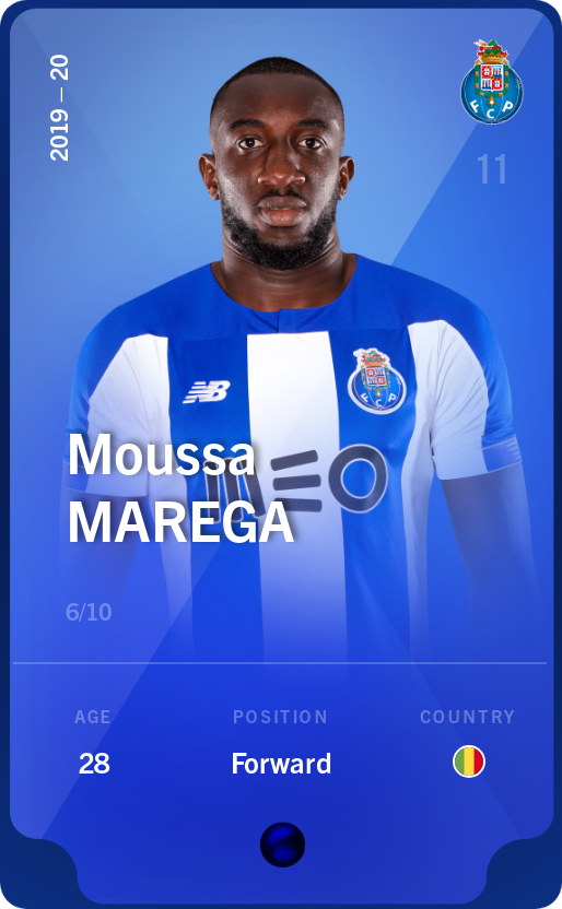 Sorare - Sorare Official - Moussa Marega 2019-20 • Super Rare 6/10 - NFT # 65517297478207959892641617579728094700640069175314556547975003791739096325015