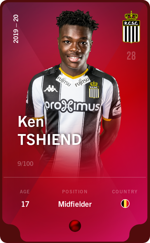 Sorare - Sorare Official - Ken Tshiend 2019-20 • Rare 9/100 - NFT # 70396497798194048663990989202442148170377630603843798908606652839873915311347