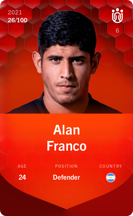Sorare - Sorare Official - Alan Franco 2021-22 • Rare 26/100 - NFT # 84028039498740560117268506416122945511807808234344294970102014103635781983500