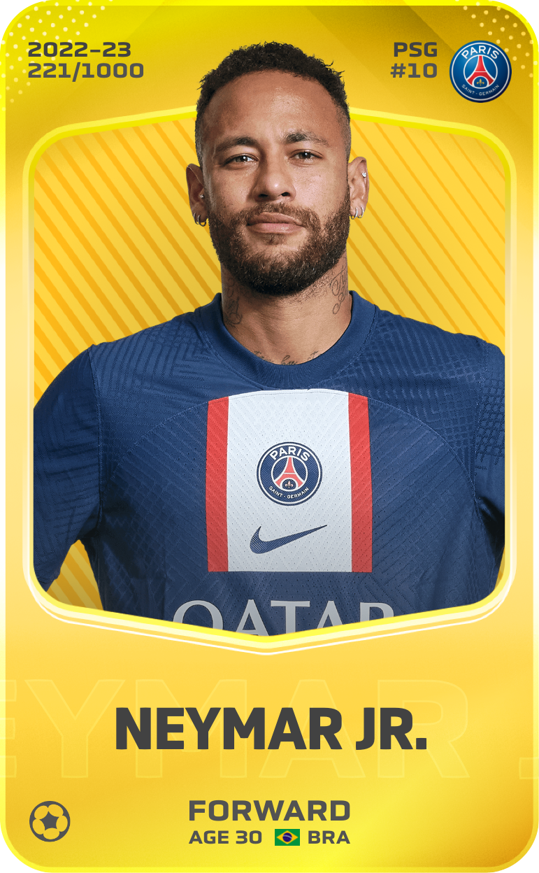 Sorare - Sorare Official - Neymar Jr. 2022-23 • Limited 221/1000 - NFT # 85985021369886733008891184744009256002434749307275174896492020439490521085683