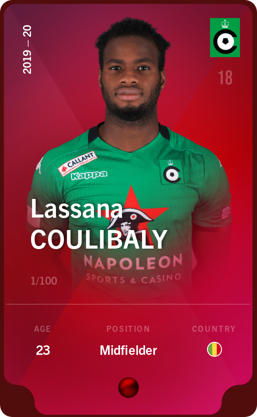 Sorare - Sorare Official - Lassana Coulibaly 2019-20 • Rare 1/100 - NFT # 42287438530722570958073452149274322292135988337130912001844921913447893140204