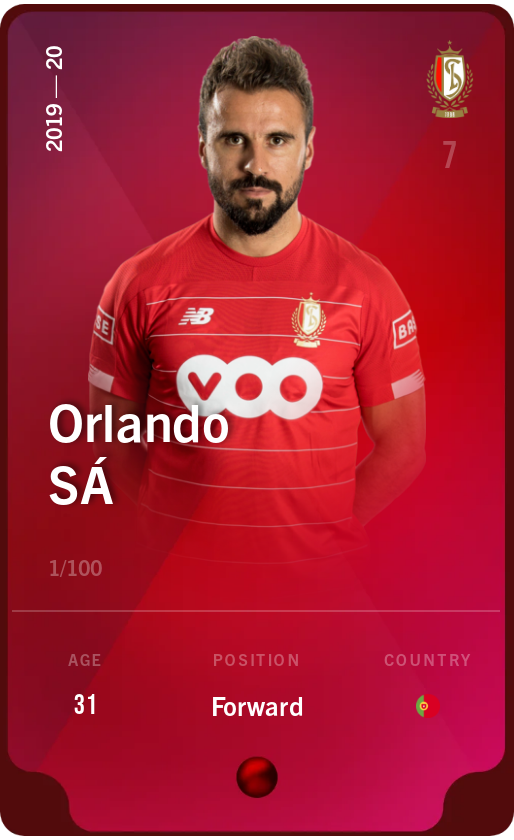 Sorare - Sorare Official - Orlando Sá 2019-20 • Rare 1/100 - NFT # 51683912419883638062094700878851953680683754808964826414171371743505123810690