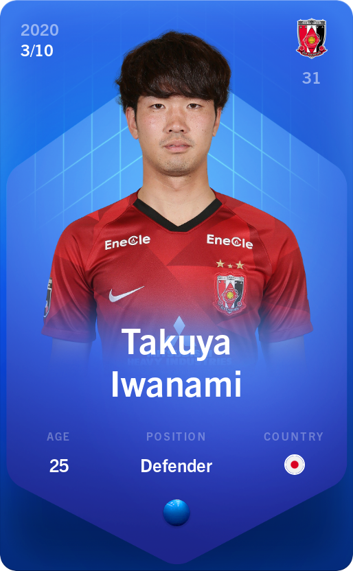 Sorare - Sorare Official - Takuya Iwanami 2020-21 • Super Rare 3/10 - NFT # 102888710537855072472532886113072630104561536986251138418912315726869467324879