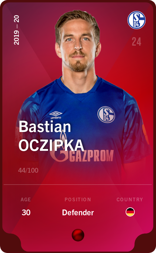 Sorare - Sorare Official - Bastian Oczipka 2019-20 • Rare 44/100 - NFT # 32844068826717868448446245836788826652223259471726407295220147693595953613676