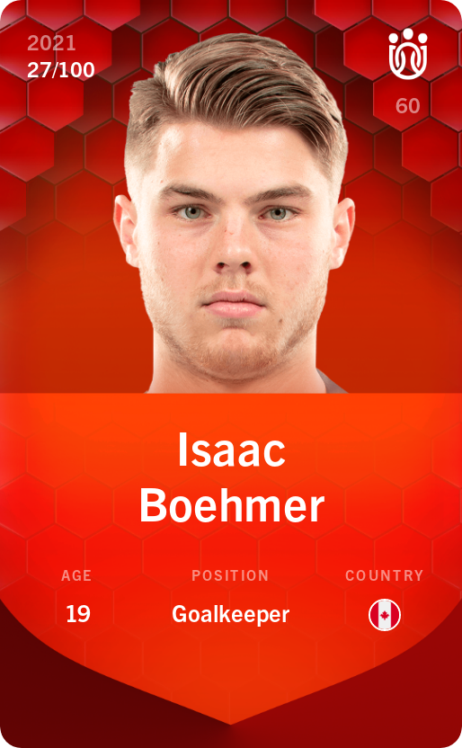 Sorare - Sorare Official - Isaac Boehmer 2021-22 • Rare 27/100 - NFT # 84708401766483069231334699143241858596908160743848530637001557606254929457206