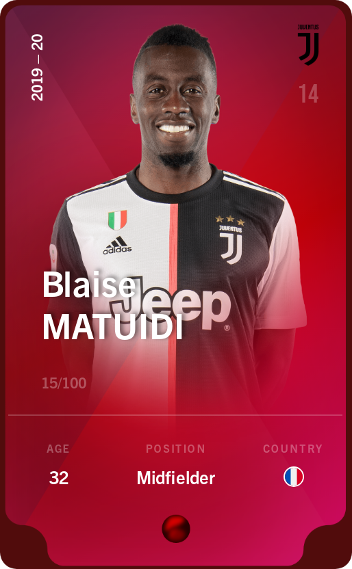 Sorare - Sorare Official - Blaise Matuidi 2019-20 • Rare 15/100 - NFT # 77027778846956040037225854731084353190048025411044620300819993851605432037824