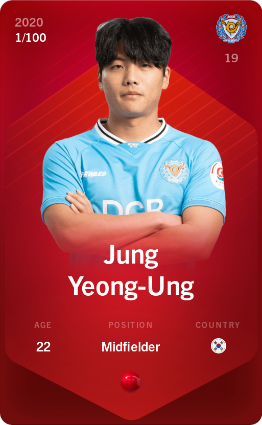 Sorare - Sorare Official - Jung Yeong-Ung 2020-21 • Rare 1/100 - NFT # 5934551032542532624011498619266654706795788458816731679648978160871495942834
