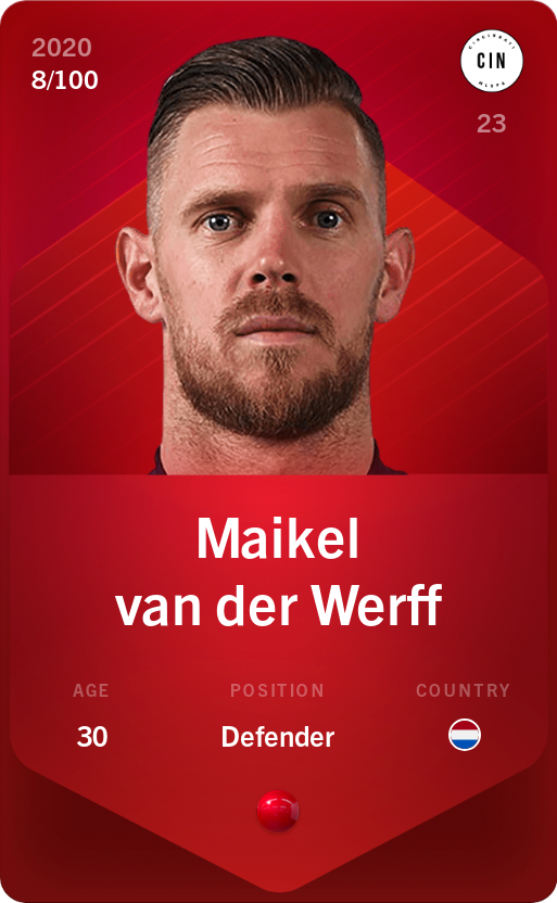 Sorare - Sorare Official - Maikel van der Werff 2020-21 • Rare 8/100 - NFT # 106751644230623147827330485341998312684233843204480741920903971625904298617197