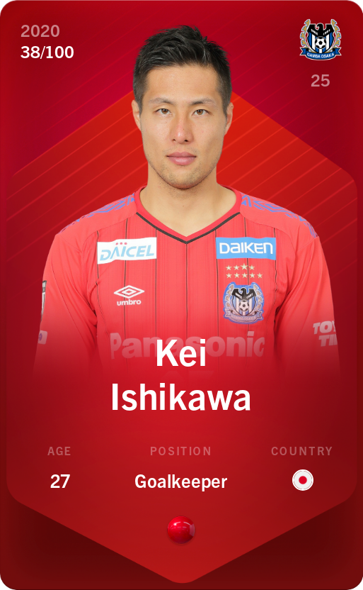 Sorare - Sorare Official - Kei Ishikawa 2020-21 • Rare 38/100 - NFT # 58867359837679837091003052989471677881466051900239653738111141029834310349996