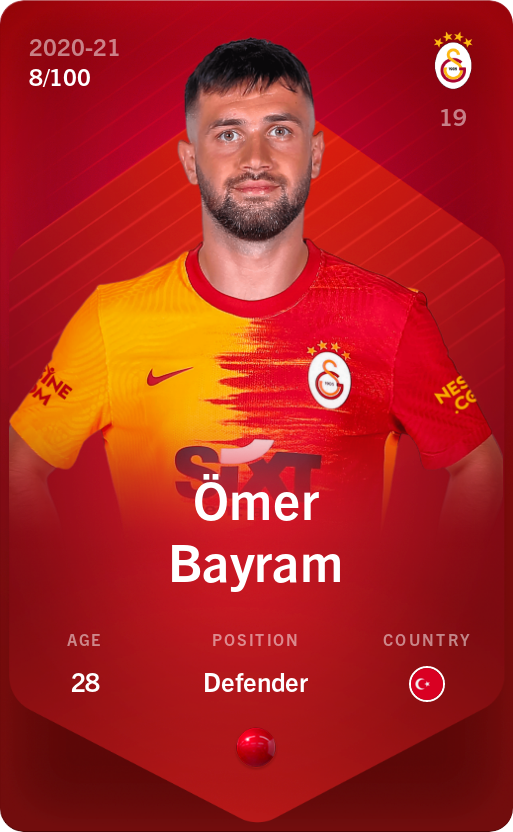 Sorare - Sorare Official - Ömer Bayram 2020-21 • Rare 8/100 - NFT # 101775600892716352230991494100089527096164845444384126668727205512954729273745