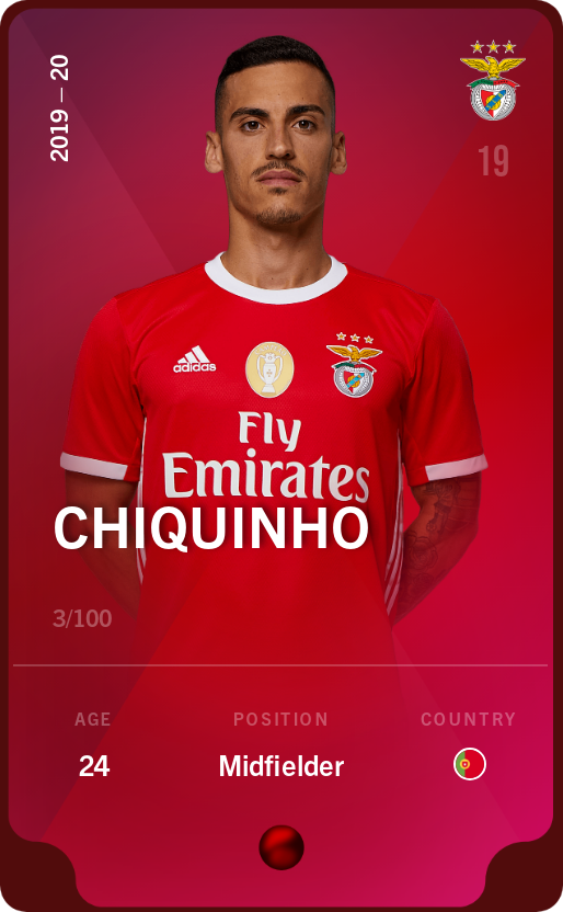 Sorare - Sorare Official - Chiquinho 2019-20 • Rare 3/100 - NFT # 76228793510747256192351426570681044743573954797213296933426564096011273328703