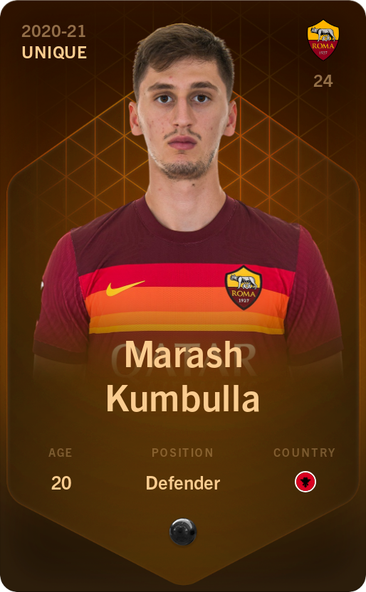 Sorare - Sorare Official - Marash Kumbulla 2020-21 • Unique - NFT # 73732621513205186146732904962729472914494019821862422124073801016265197351657